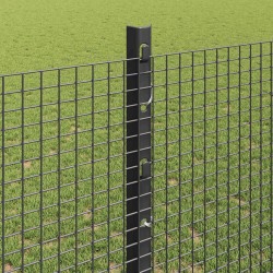 Clôture en fil soudé avec poteaux 25 x 1,2 m Gris Maille 640772640772