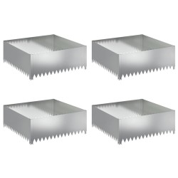 Bordure de Pelouse 4 pcs 100 x 100 x 35 cm Acier Argenté 640776640776
