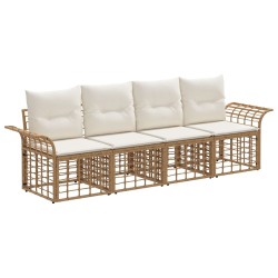 Ensemble de canapés d'extérieur 4 pcs Blanc Naturel et Crème 640786640786