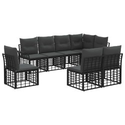 Ensemble de canapés d'extérieur 8 pcs Noir et Gris foncé 640790640790