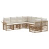 Ensemble de canapés d'extérieur 8 pcs Blanc Naturel et Crème 640791640791