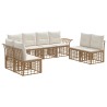 Ensemble de canapés d'extérieur 8 pcs Blanc Naturel et Crème 640792640792
