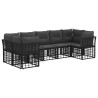 Ensemble de canapés d'extérieur 7 pcs Noir et Gris foncé 640796640796