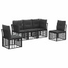 Ensemble de canapés d'extérieur Noir Polyester 640800640800