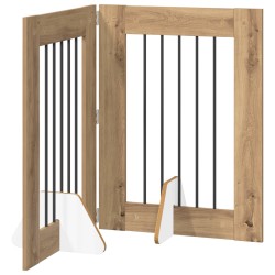 Porte de chien pliable avec supports 2 pcs Chêne artisanal 640803640803