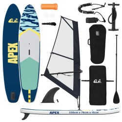Planche SUP Gonflable avec Voile APEX 330 x 76 x 15 cm Bleu 640804640804