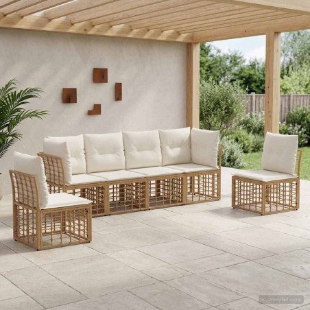 Ensemble de canapés d'extérieur Naturel Polyester 640809640809