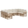 Ensemble de canapés d'extérieur 9 pcs Blanc Naturel et Crème 640811640811