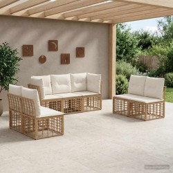 Ensemble de canapés d'extérieur Naturel Polyester 640812640812