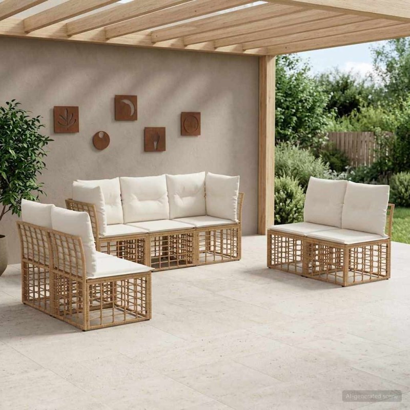 Ensemble de canapés d'extérieur Naturel Polyester 640812640812