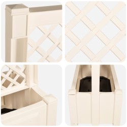 Grand pot avec trellis Blanc 99,5 x 43 x 133,5 PP 640813640813