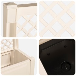 Grand bac avec treille Blanc 99,5 x 43 x 133,5 cm PP 640814640814