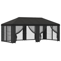 Gazebo avec murs latéraux 6 x 3 m Anthracite Polyester et Acier 640815640815