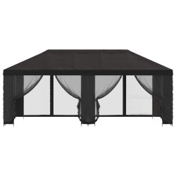 Gazebo avec murs latéraux 6 x 3 m Anthracite Polyester et Acier 640815640815