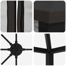 Gazebo avec murs latéraux 6 x 3 m Anthracite Polyester et Acier 640815640815