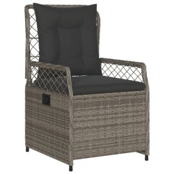 Ensemble à manger de jardin 5 pcs coussins gris résine tressée 640819640819