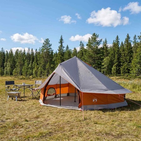 Tente Tipi Gris et orange 800 x 800 x 430 cm Polyester et Acier 640832640832