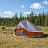 Tente Tipi Gris et orange 800 x 800 x 430 cm Polyester et Acier 640832640832