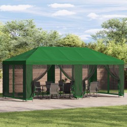 Gazebo avec murs latéraux 6 x 3 m Vert Polyester et Acier 190 640834640834