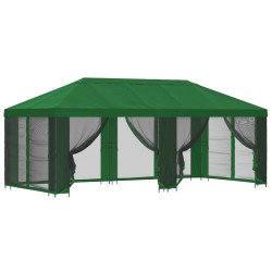 Gazebo avec murs latéraux 6 x 3 m Vert Polyester et Acier 190 640834640834