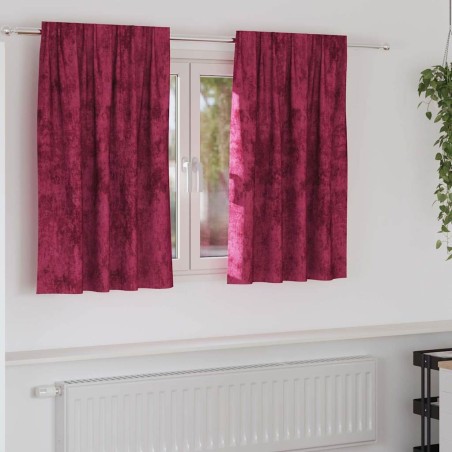Rideaux en velours 2 pcs Rouge bordeaux 140 x 140 cm Velours 640838640838