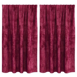 Rideaux en velours 2 pcs Rouge bordeaux 140 x 140 cm Velours 640838640838