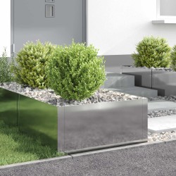 Bordure de Pelouse 4 pcs 60 x 60 x 35 cm Acier Argenté 640849640849
