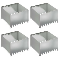Bordure de Pelouse 4 pcs 60 x 60 x 35 cm Acier Argenté 640849640849