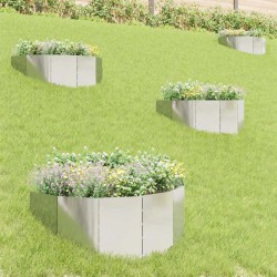 Bordure de Pelouse 4 pcs 100 x 45 cm Acier Argenté 640851640851