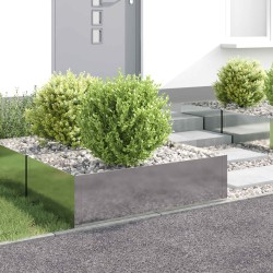 Bordure de Pelouse 4 pcs 100 x 60 x 35 cm Acier Argenté 640852640852