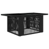 Table de Jardin Noir 100 x 55 x 37 cm Rattan PE et Verre 640856640856