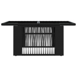 Table de Jardin Noir 100 x 55 x 37 cm Rattan PE et Verre 640856640856