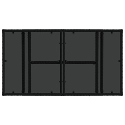Table de Jardin Noir 100 x 55 x 37 cm Rattan PE et Verre 640856640856