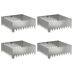 Bordure de Pelouse 4 pcs 60 x 60 x 20 cm Acier Argenté 640869640869