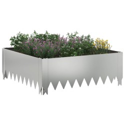 Bordure de Pelouse 4 pcs 60 x 60 x 20 cm Acier Argenté 640869640869