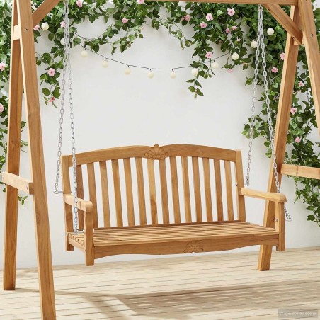 Banc Balançoire 114 x 60 x 60,5 cm Bois de teck massif Naturel 640875640875