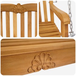 Banc Balançoire 114 x 60 x 60,5 cm Bois de teck massif Naturel 640875640875