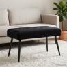 Banc avec capitonnage bouton Noir 80 x 40 x 46 cm Velours 640877640877