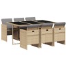 Ensemble à manger de jardin coussins 7 pcs mélange beige rotin 640879640879