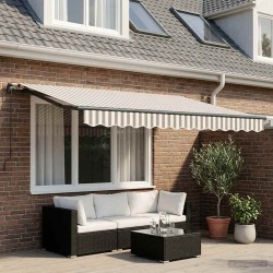 Auvent rétractable Gris clair et blanc 300 x 250 cm 640880640880