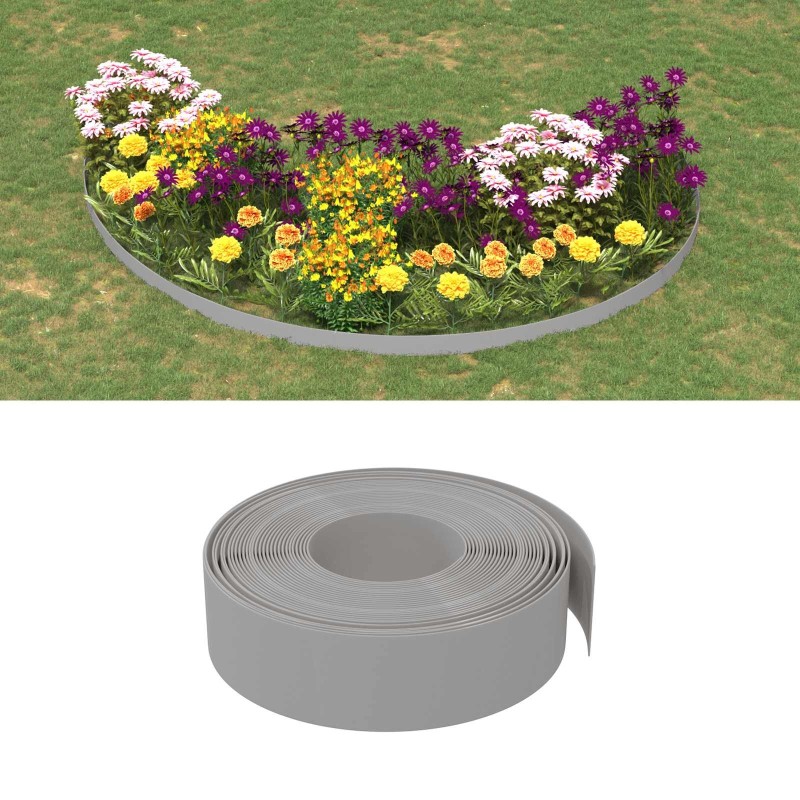 Bordures 25 m 15 cm PE Gris 640886640886
