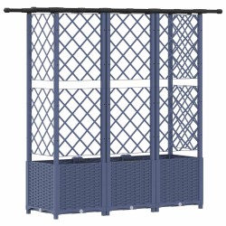 Lit Élevé avec Treillis et Toit Gris 163,5 x 40 x 136 cm PP 640889640889