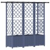 Lit Élevé avec Treillis et Toit Gris 163,5 x 40 x 136 cm PP 640889640889