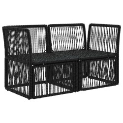 Canapé de jardin 2-Nombre de places Noir polyrotin 640892640892