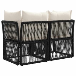 Canapé de jardin 2-Nombre de places Noir polyrotin 640892640892