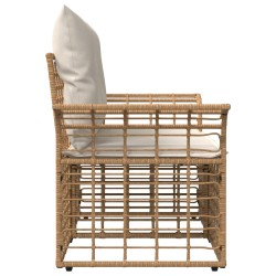 Loveseat d'extérieur 2 pcs Blanc Naturel et Crème polyrotin 640895640895