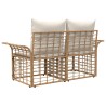 Loveseat d'extérieur 2 pcs Blanc Naturel et Crème polyrotin 640895640895