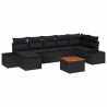 Ensemble de canapé de jardin avec coussin 8 pcs Noir polyrotin 640898640898