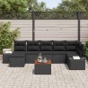 Ensemble de canapé de jardin avec coussin 8 pcs Noir polyrotin 640898640898