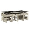 Ensemble à manger de jardin et coussins 13 pcs gris clair rotin 640901640901